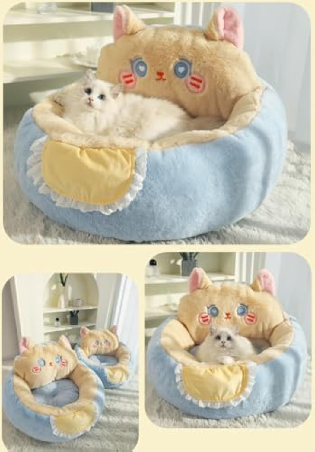 Cute Pet Tent Bed – Cozy Cave for Cats & Small Dogs (かわいいペット用テントベッド(猫・小型犬用)