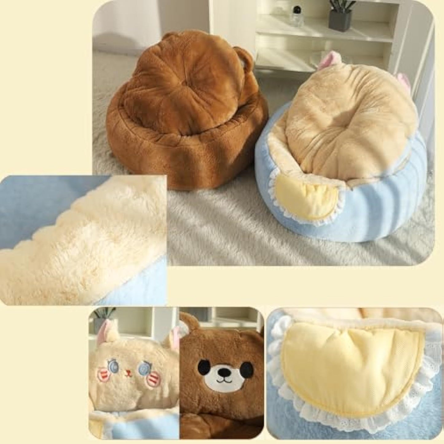 Cute Pet Tent Bed – Cozy Cave for Cats & Small Dogs (かわいいペット用テントベッド(猫・小型犬用)